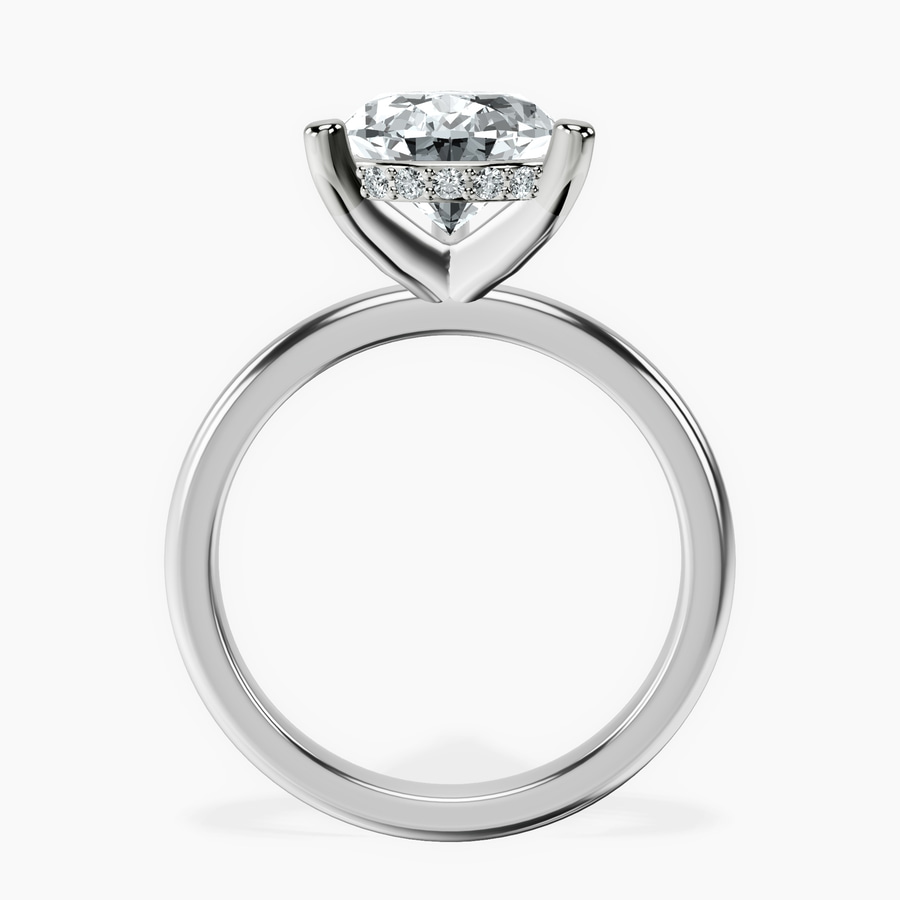 10kt White Gold Mildred Hidden Halo Solitaire Lab Diamond Ring side right image one