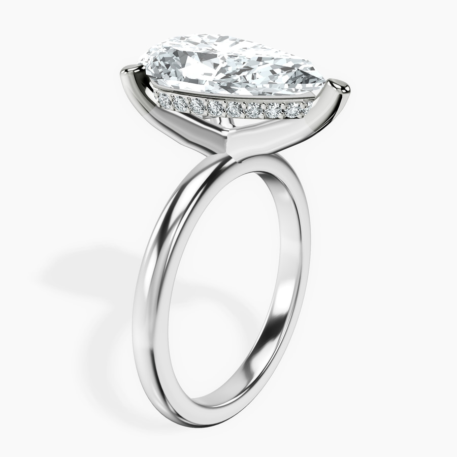 Platinum Mildred Hidden Halo Solitaire Lab Diamond Ring standing product image one