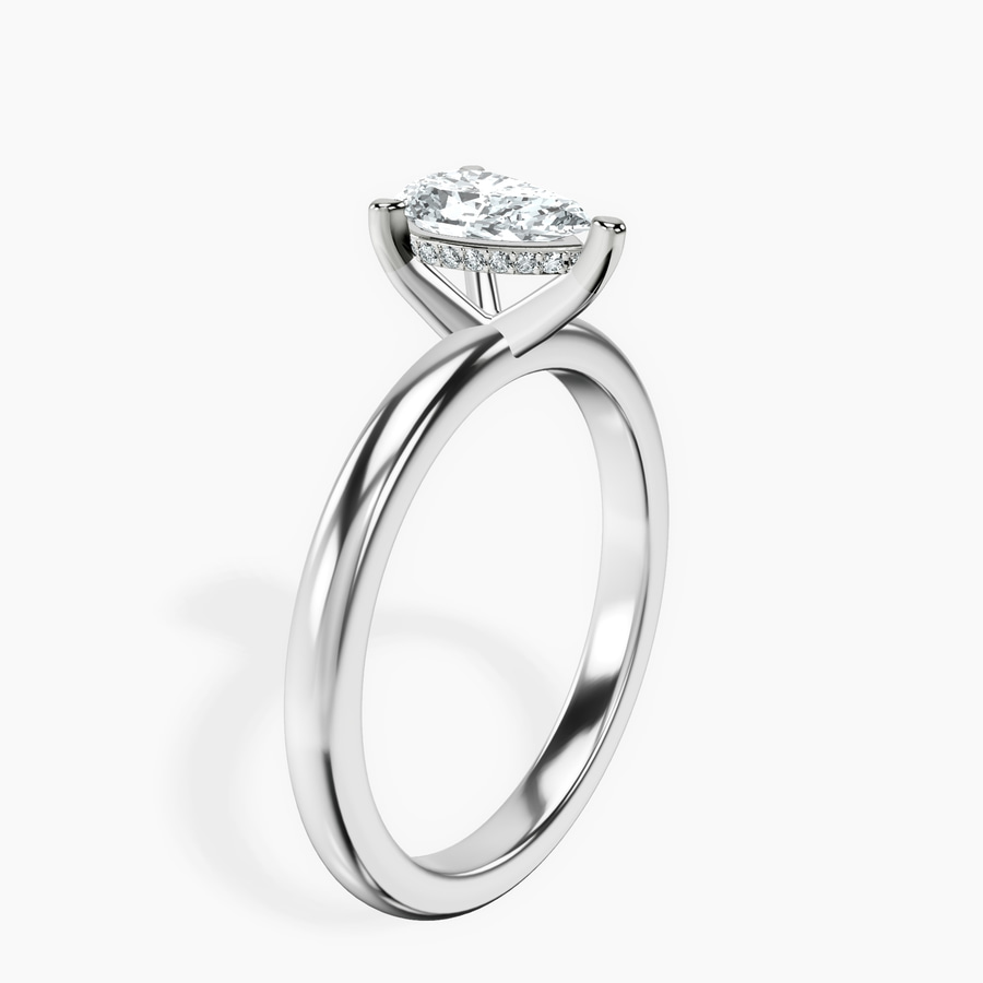 Platinum Mildred Hidden Halo Solitaire Lab Diamond Ring standing product image one