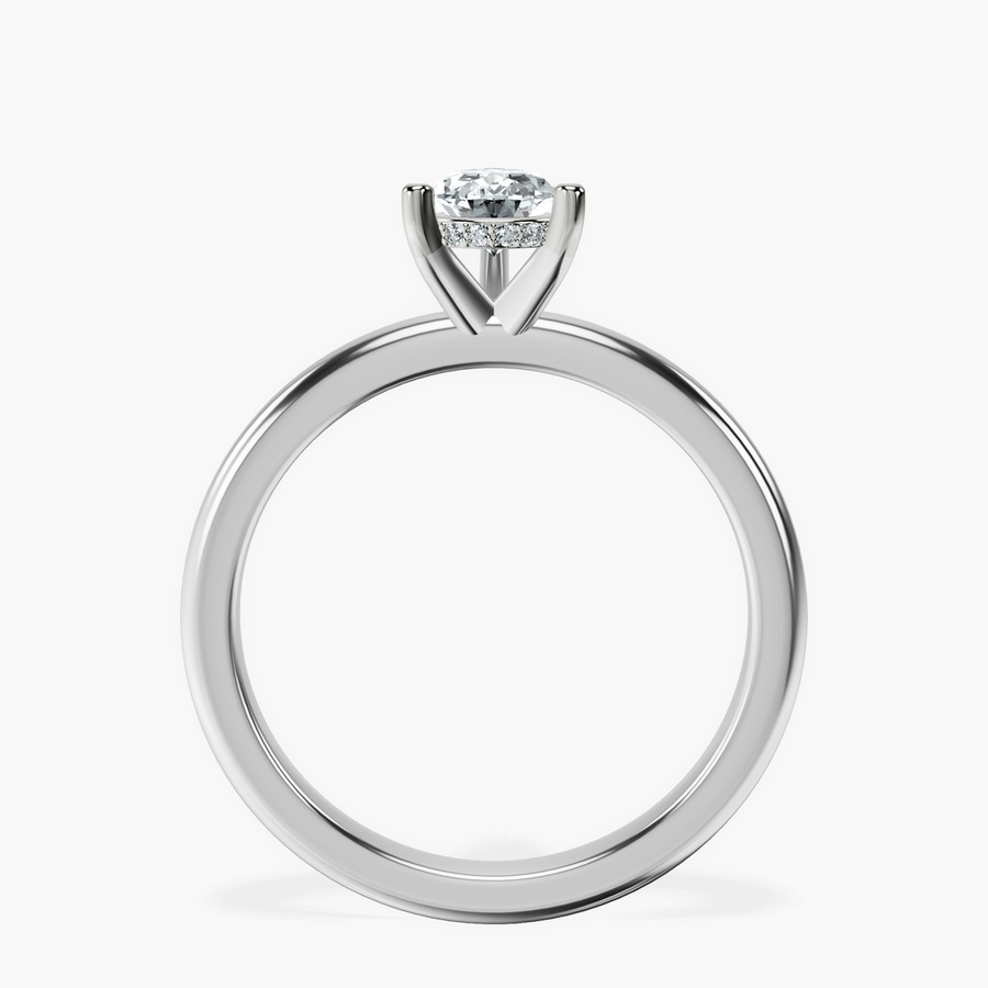 Platinum Mildred Hidden Halo Solitaire Lab Diamond Ring side right image one