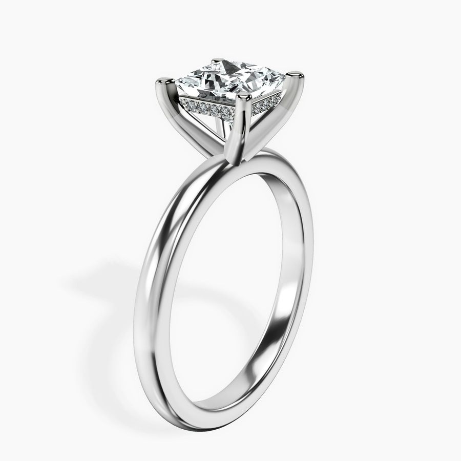 Platinum Mildred Hidden Halo Solitaire Lab Diamond Ring standing product image one