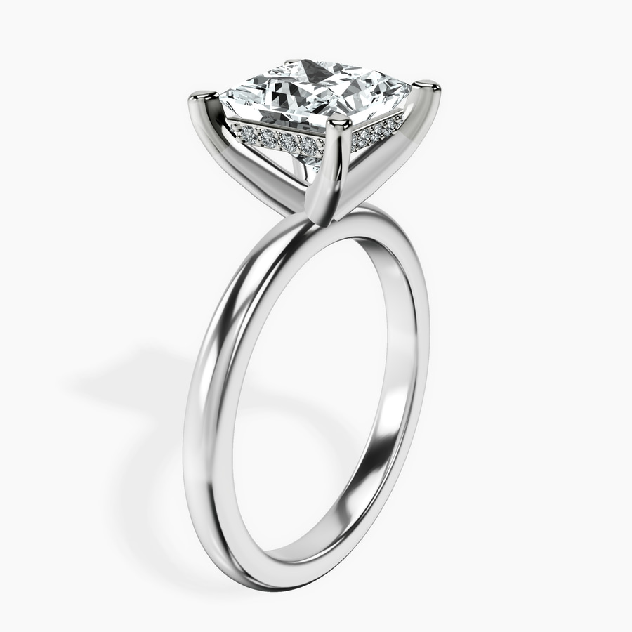 Platinum Mildred Hidden Halo Solitaire Lab Diamond Ring standing product image one