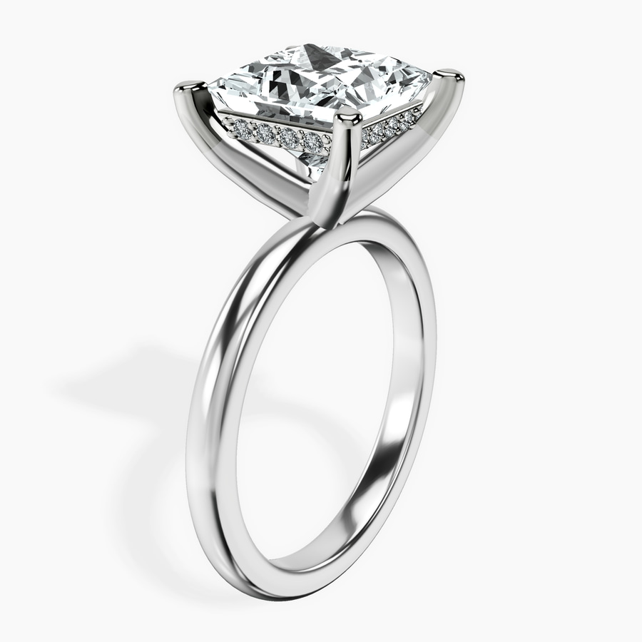 10kt White Gold Mildred Hidden Halo Solitaire Lab Diamond Ring standing product image one
