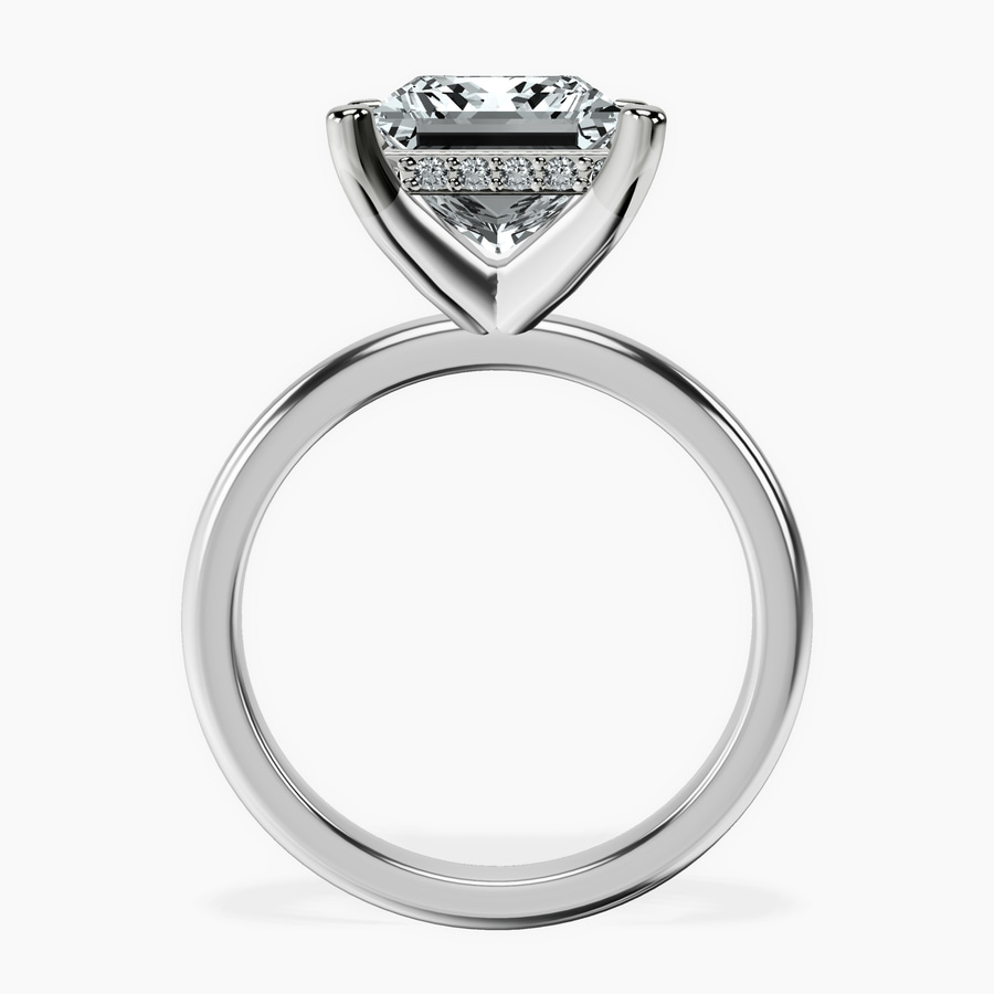 10kt White Gold Mildred Hidden Halo Solitaire Lab Diamond Ring side right image one