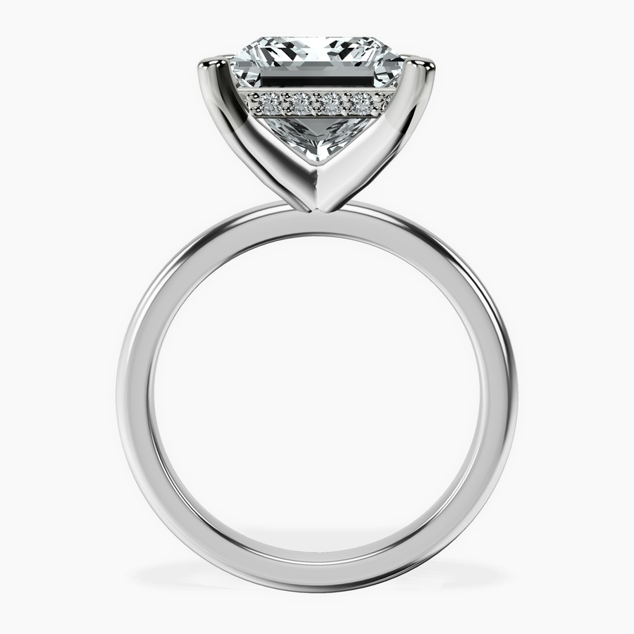 10kt White Gold Mildred Hidden Halo Solitaire Lab Diamond Ring side right image one