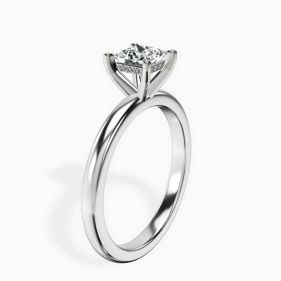 Platinum Mildred Hidden Halo Solitaire Lab Diamond Ring standing product image one