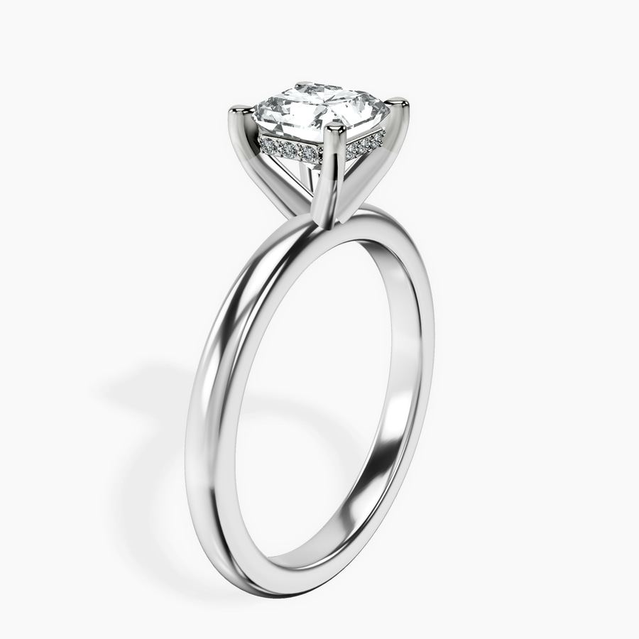 Platinum Mildred Hidden Halo Solitaire Lab Diamond Ring standing product image one