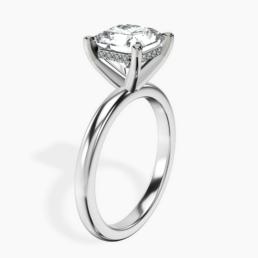 Platinum Mildred Hidden Halo Solitaire Lab Diamond Ring standing product image one