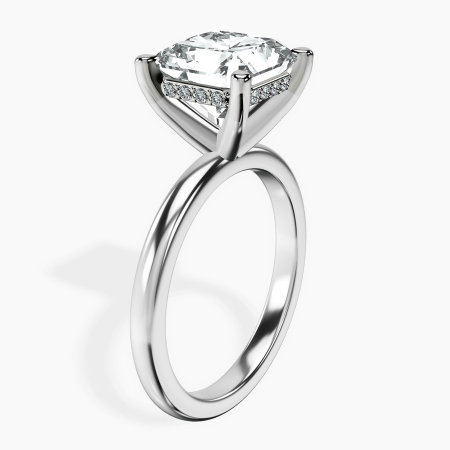 Platinum Mildred Hidden Halo Solitaire Lab Diamond Ring standing product image one