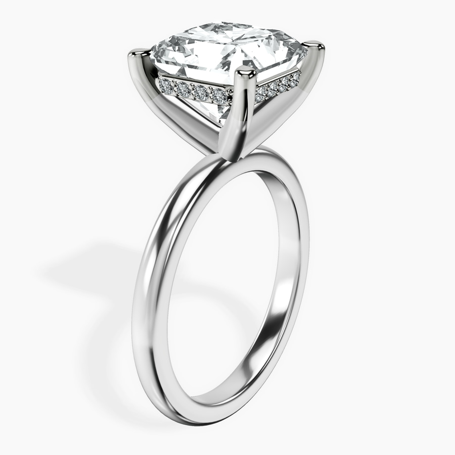 Platinum Mildred Hidden Halo Solitaire Lab Diamond Ring standing product image one