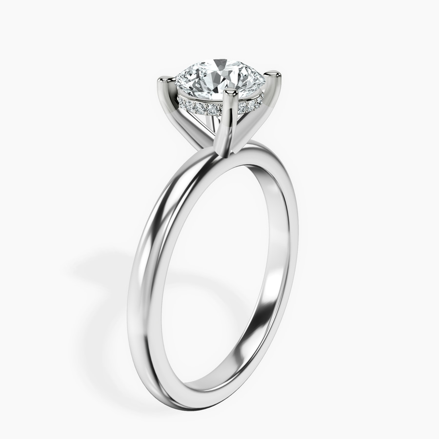 Platinum Mildred Hidden Halo Solitaire Lab Diamond Ring standing product image one