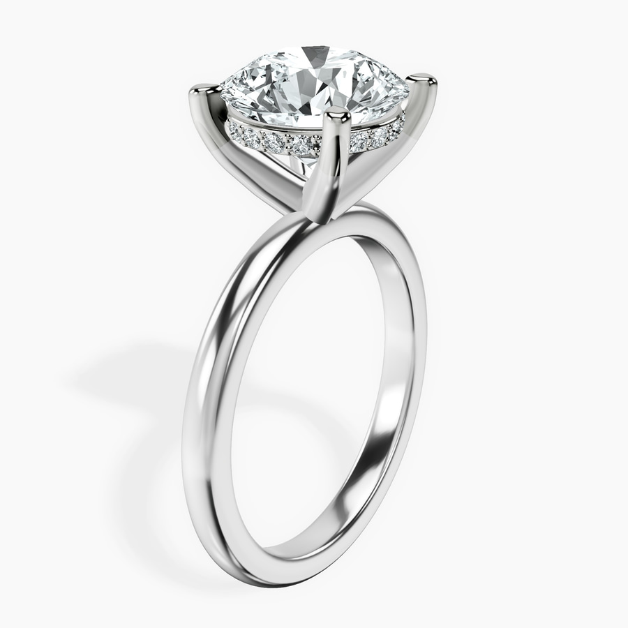 Platinum Mildred Hidden Halo Solitaire Lab Diamond Ring standing product image one