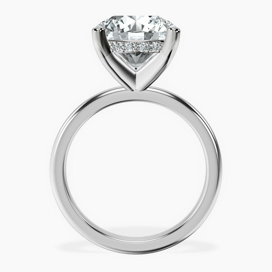 18kt White Gold Mildred Hidden Halo Solitaire Lab Diamond Ring side right image one