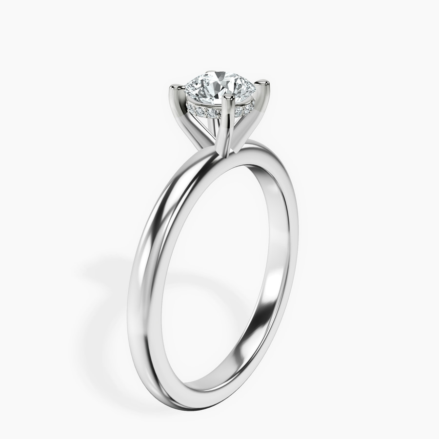 Platinum Mildred Hidden Halo Solitaire Lab Diamond Ring standing product image one