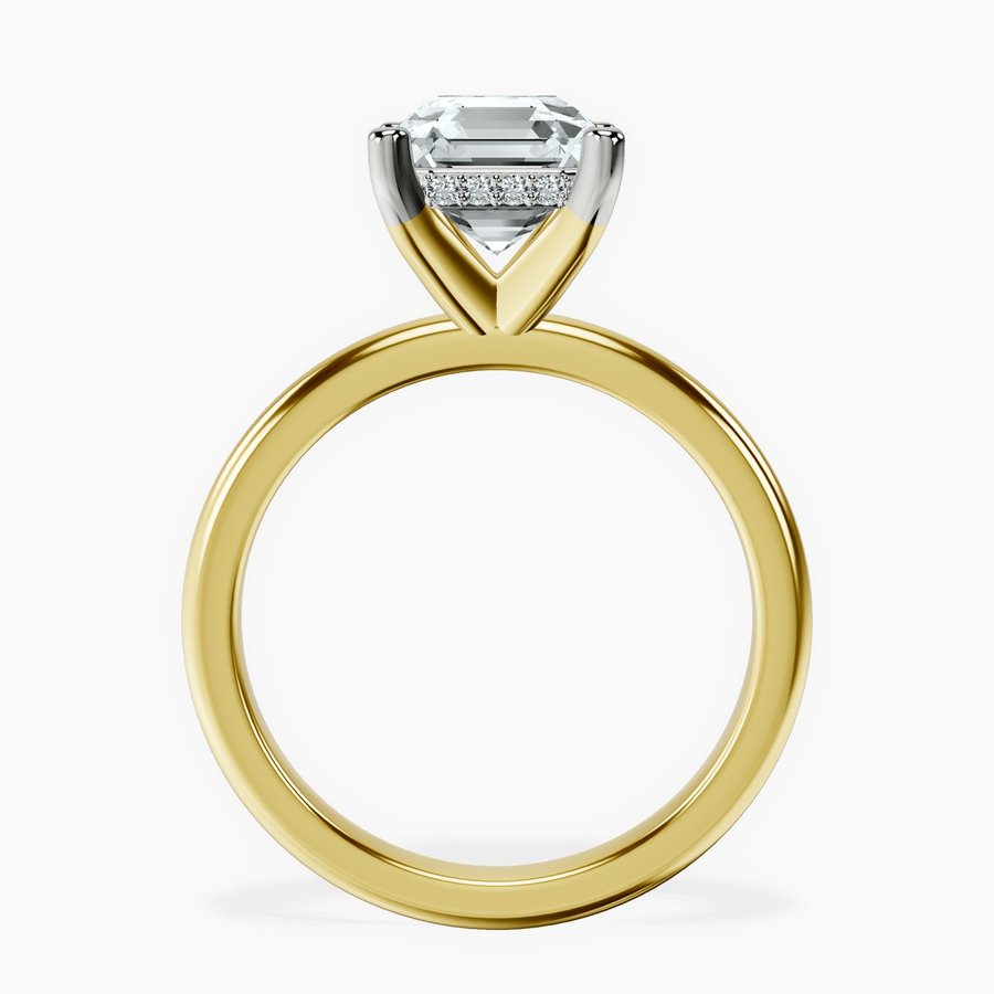 18kt Yellow Gold Mildred Hidden Halo Solitaire Lab Diamond Ring side right image one