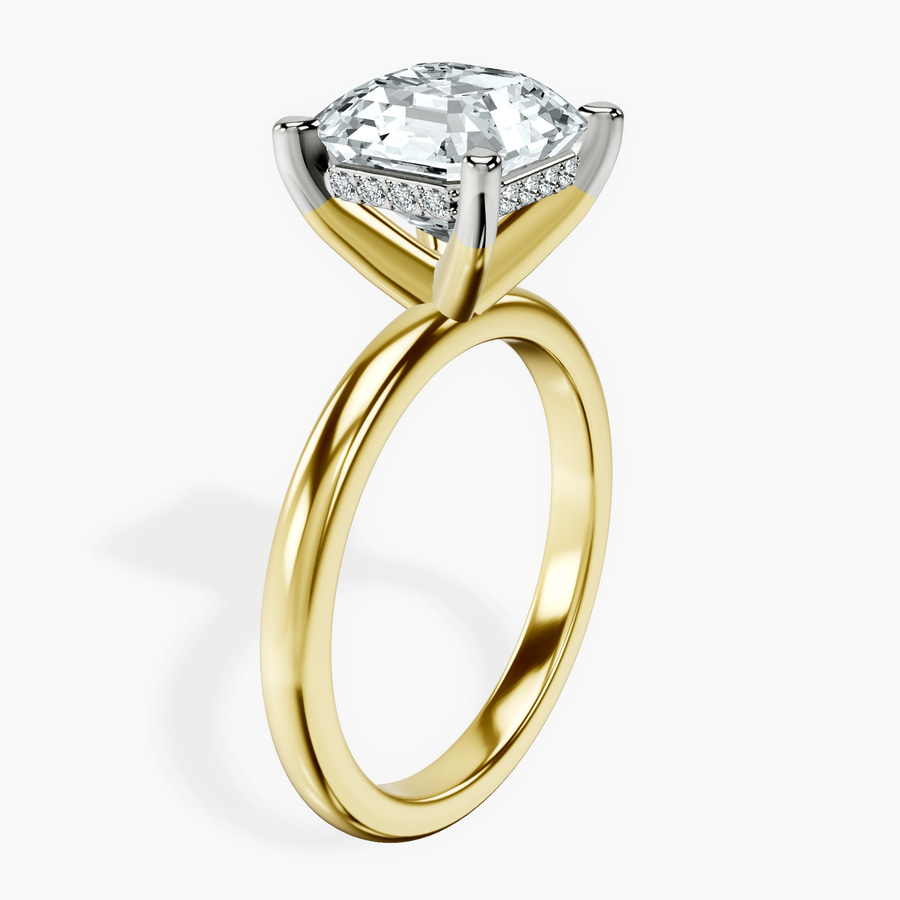 18kt Yellow Gold Mildred Hidden Halo Solitaire Lab Diamond Ring standing product image one