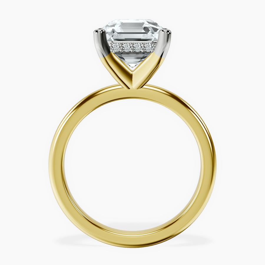 18kt Yellow Gold Mildred Hidden Halo Solitaire Lab Diamond Ring side right image one