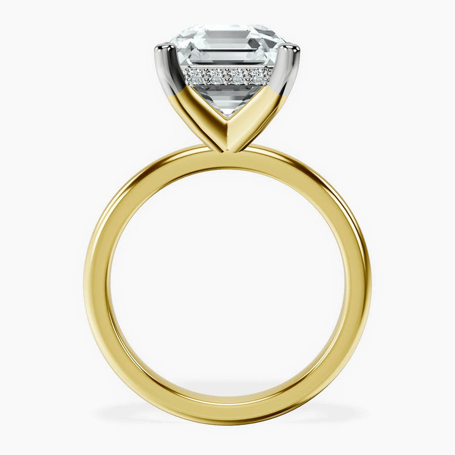 10kt Yellow Gold Mildred Hidden Halo Solitaire Lab Diamond Ring side right image one