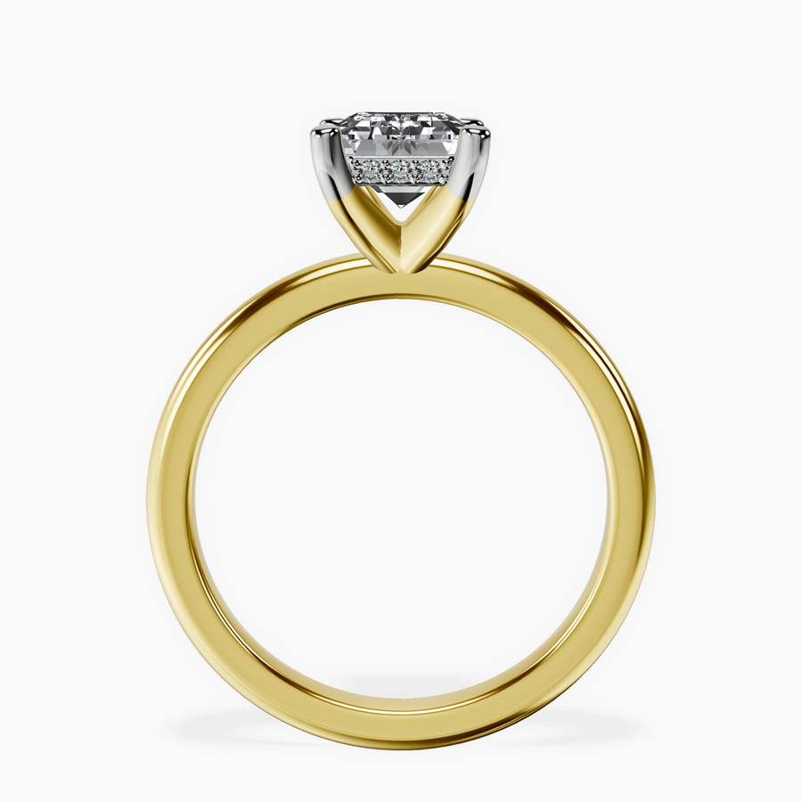 18ct Yellow Gold Mildred Hidden Halo Solitaire Lab Diamond Ring side right image one