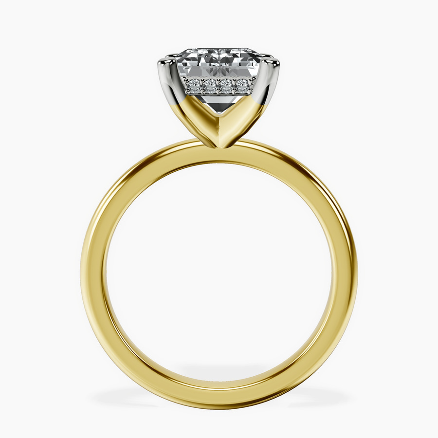 18kt Yellow Gold Mildred Hidden Halo Solitaire Lab Diamond Ring side right image one