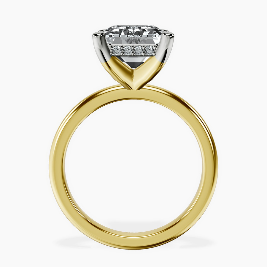 14kt Yellow Gold Mildred Hidden Halo Solitaire Lab Diamond Ring side right image one