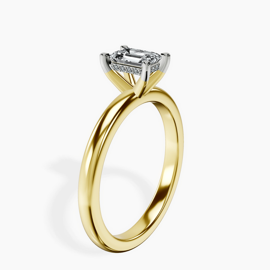 18kt Yellow Gold Mildred Hidden Halo Solitaire Lab Diamond Ring standing product image one