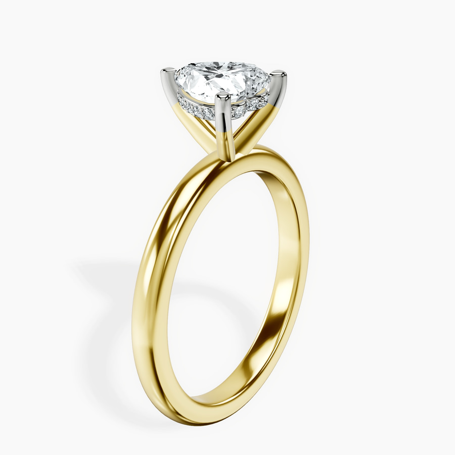 14kt Yellow Gold Mildred Hidden Halo Solitaire Lab Diamond Ring standing product image one