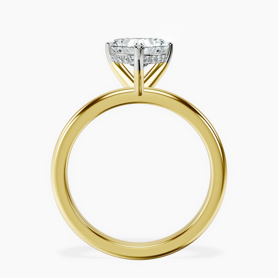 14kt Yellow Gold Mildred Hidden Halo Solitaire Lab Diamond Ring side right image one