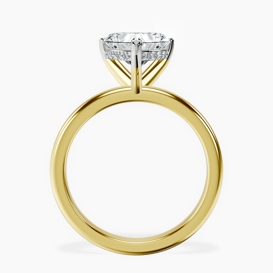 18ct Yellow Gold Mildred Hidden Halo Solitaire Lab Diamond Ring side right image one