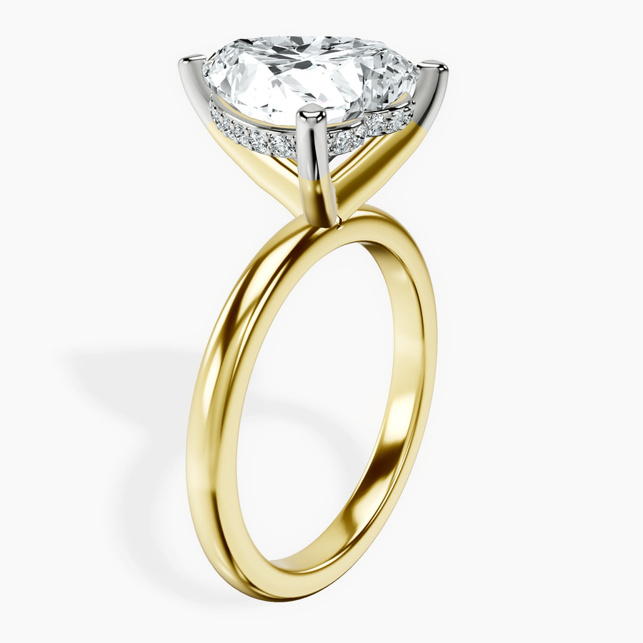 14kt Yellow Gold Mildred Hidden Halo Solitaire Lab Diamond Ring standing product image one