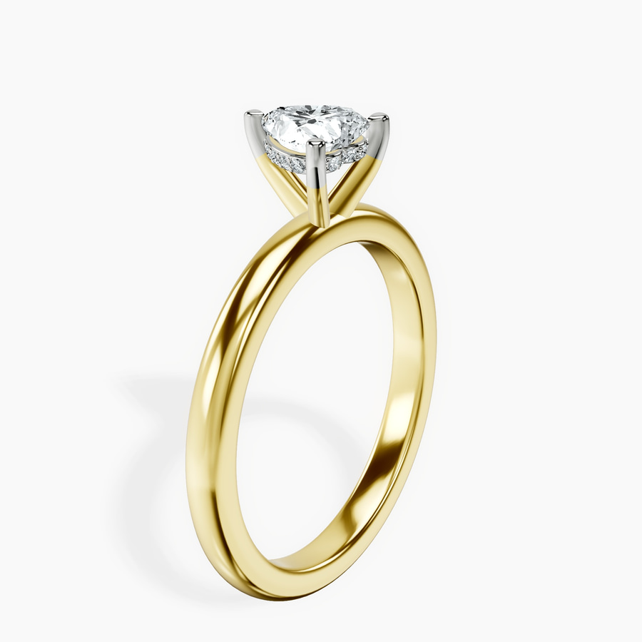 18kt Yellow Gold Mildred Hidden Halo Solitaire Lab Diamond Ring standing product image one