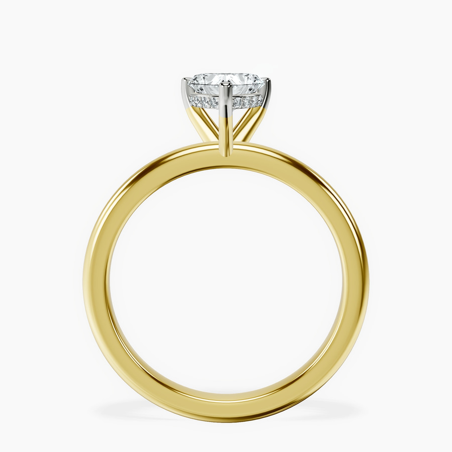 18kt Yellow Gold Mildred Hidden Halo Solitaire Lab Diamond Ring side right image one