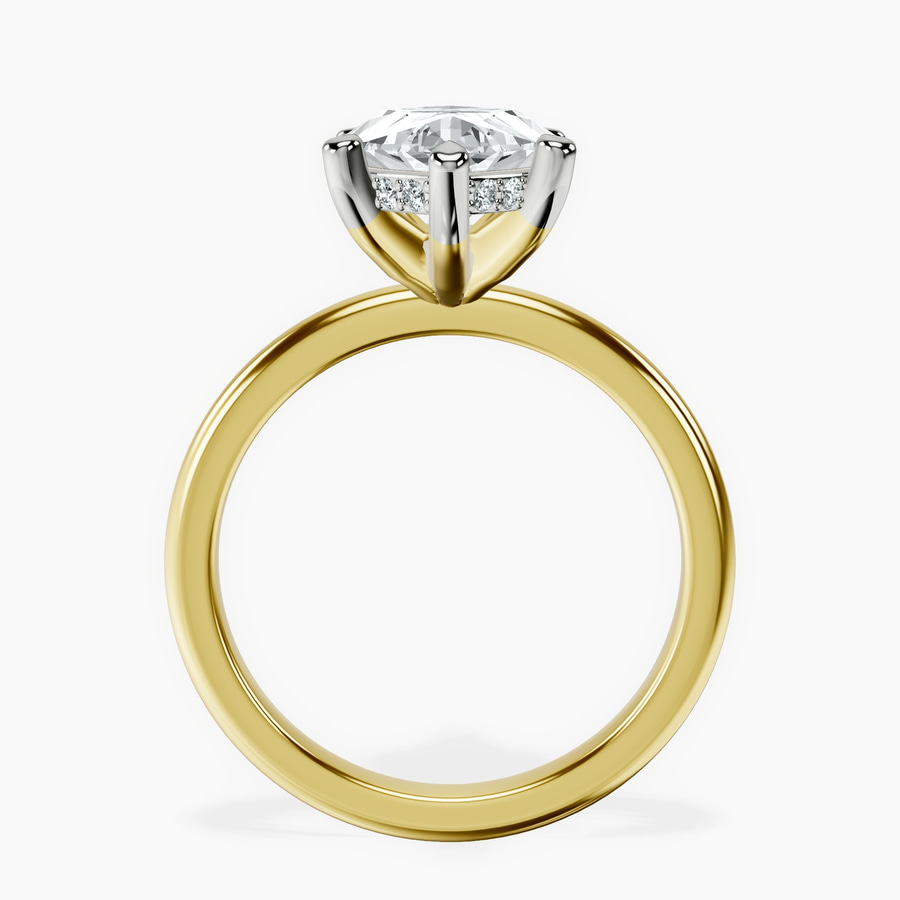 18kt Yellow Gold Mildred Hidden Halo Solitaire Lab Diamond Ring side right image one