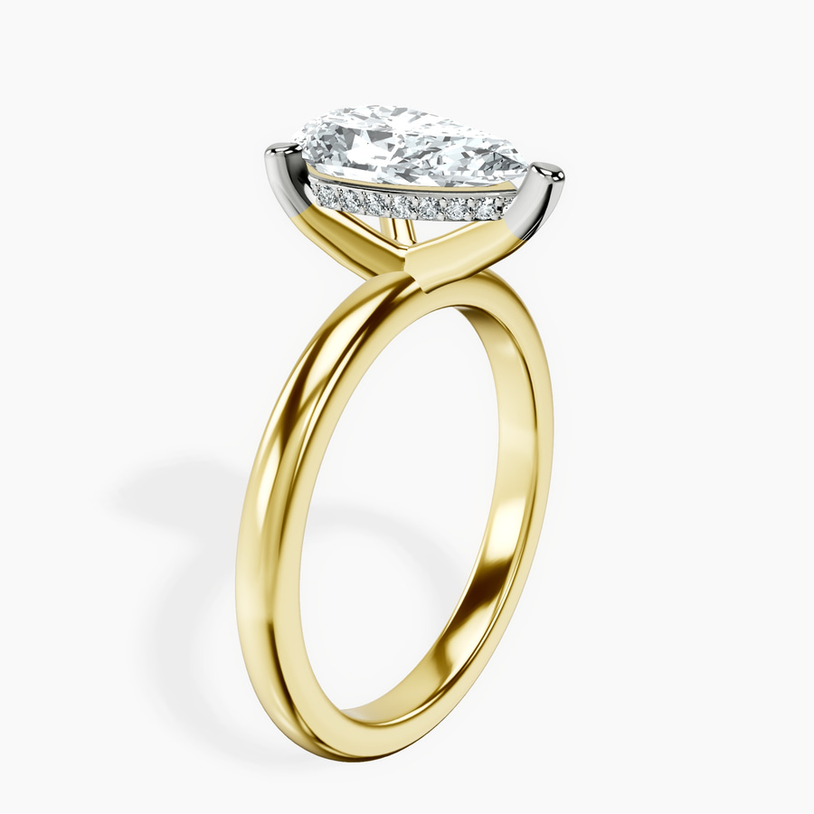 18ct Yellow Gold Mildred Hidden Halo Solitaire Lab Diamond Ring standing product image one