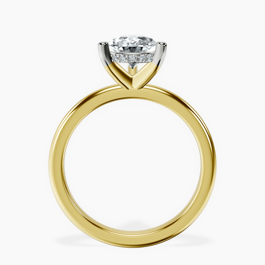 18ct Yellow Gold Mildred Hidden Halo Solitaire Lab Diamond Ring side right image one