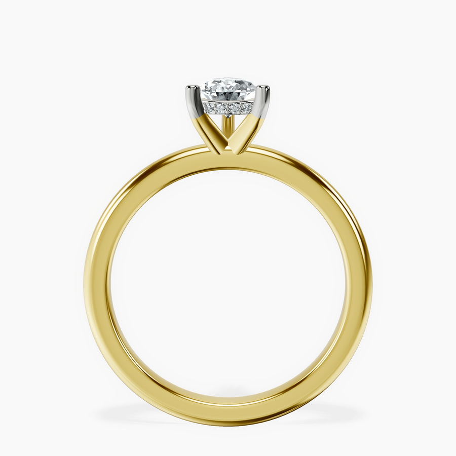 18kt Yellow Gold Mildred Hidden Halo Solitaire Lab Diamond Ring side right image one