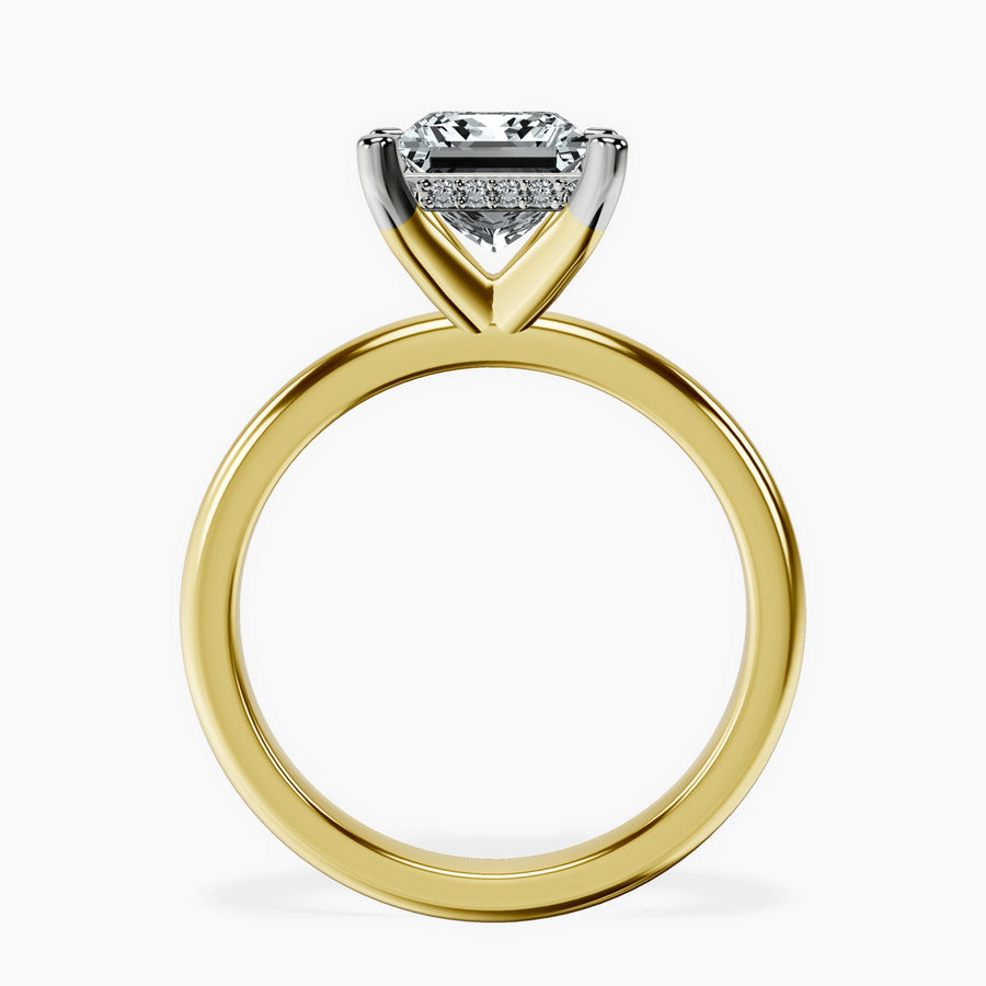 18ct Yellow Gold Mildred Hidden Halo Solitaire Lab Diamond Ring side right image one
