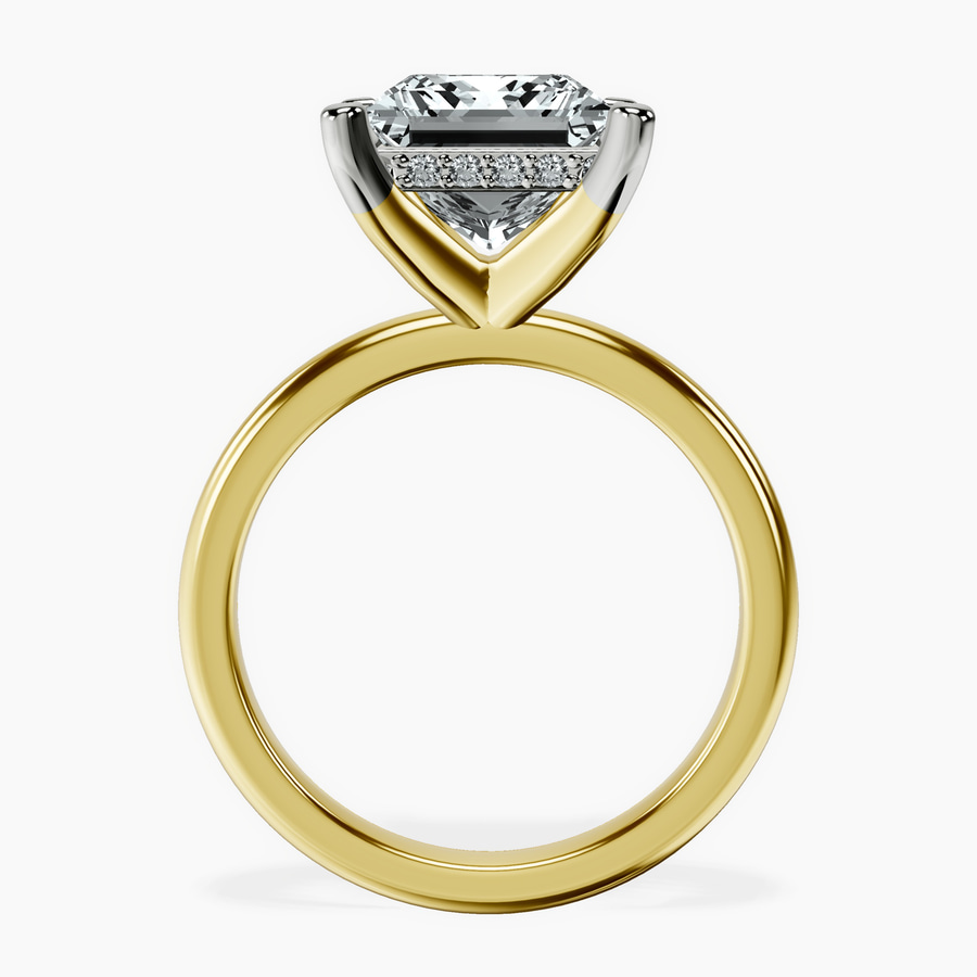 10kt Yellow Gold Mildred Hidden Halo Solitaire Lab Diamond Ring side right image one