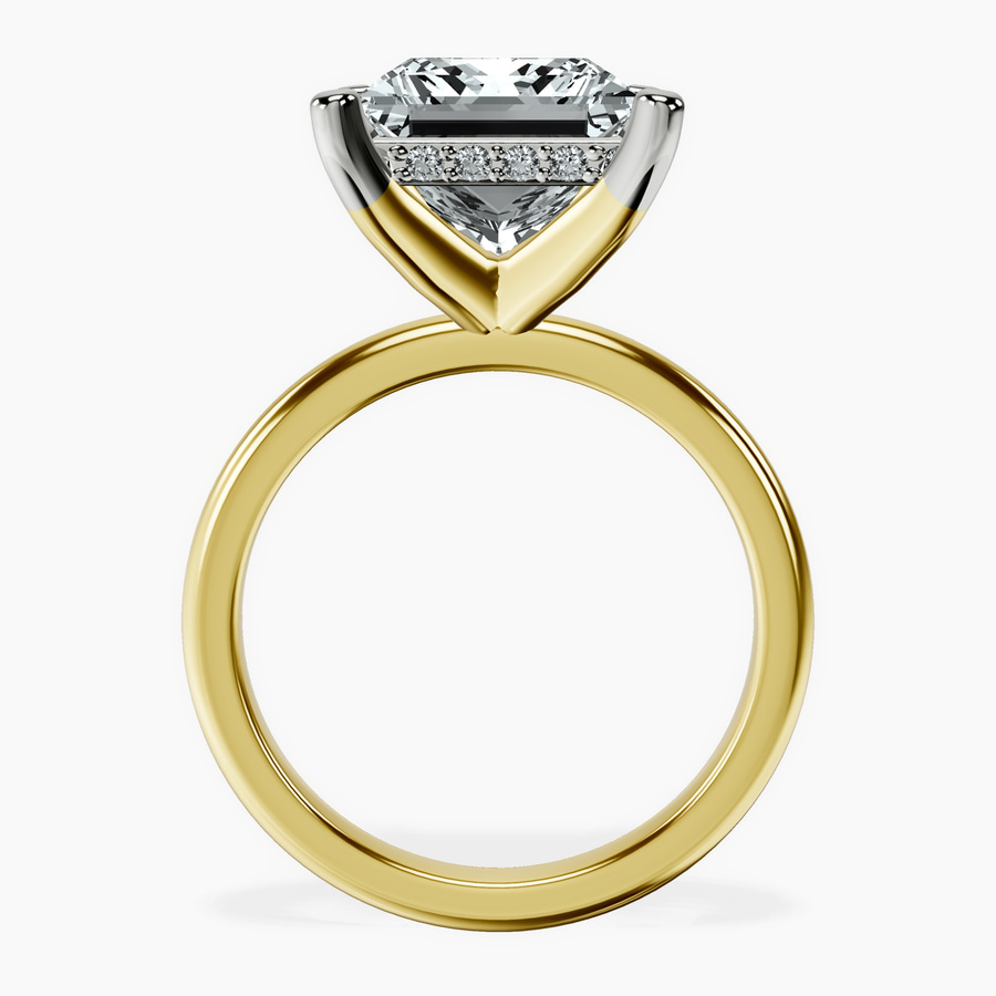 18kt Yellow Gold Mildred Hidden Halo Solitaire Lab Diamond Ring side right image one