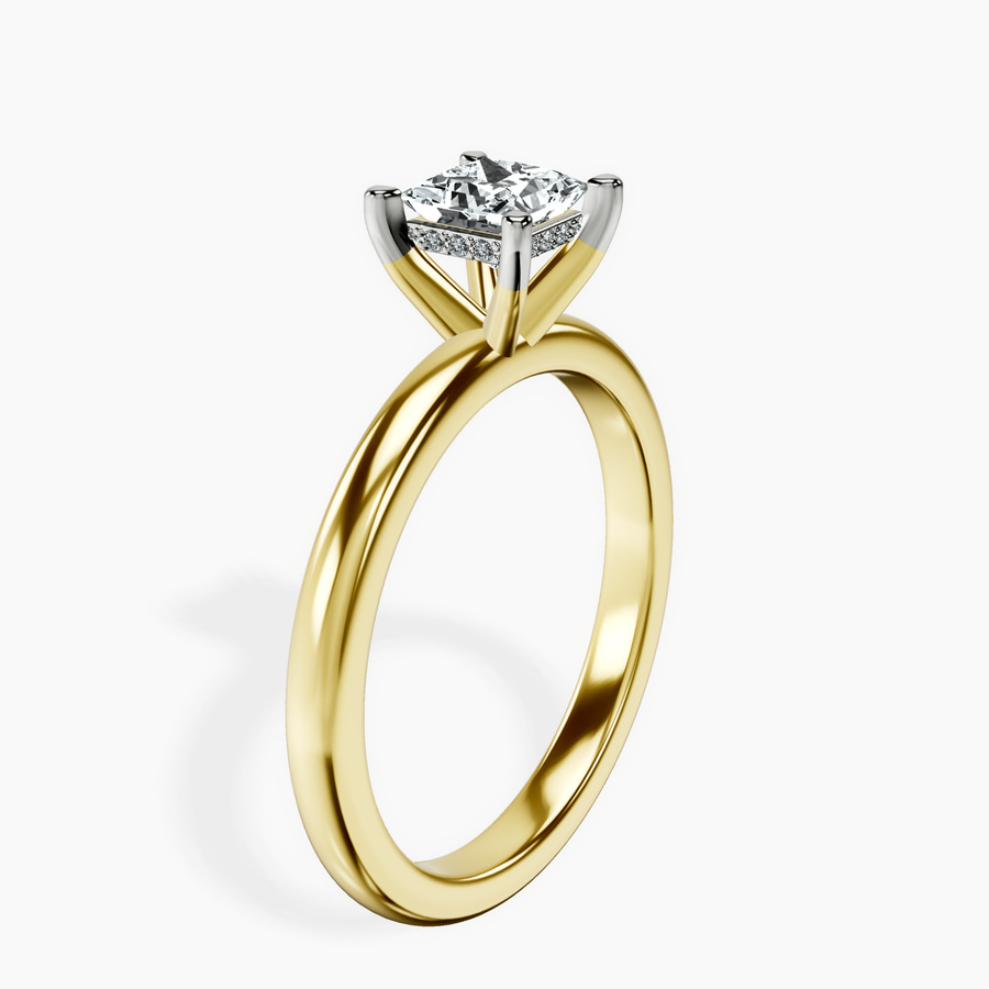 14kt Yellow Gold Mildred Hidden Halo Solitaire Lab Diamond Ring standing product image one