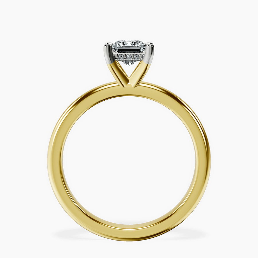 14kt Yellow Gold Mildred Hidden Halo Solitaire Lab Diamond Ring side right image one
