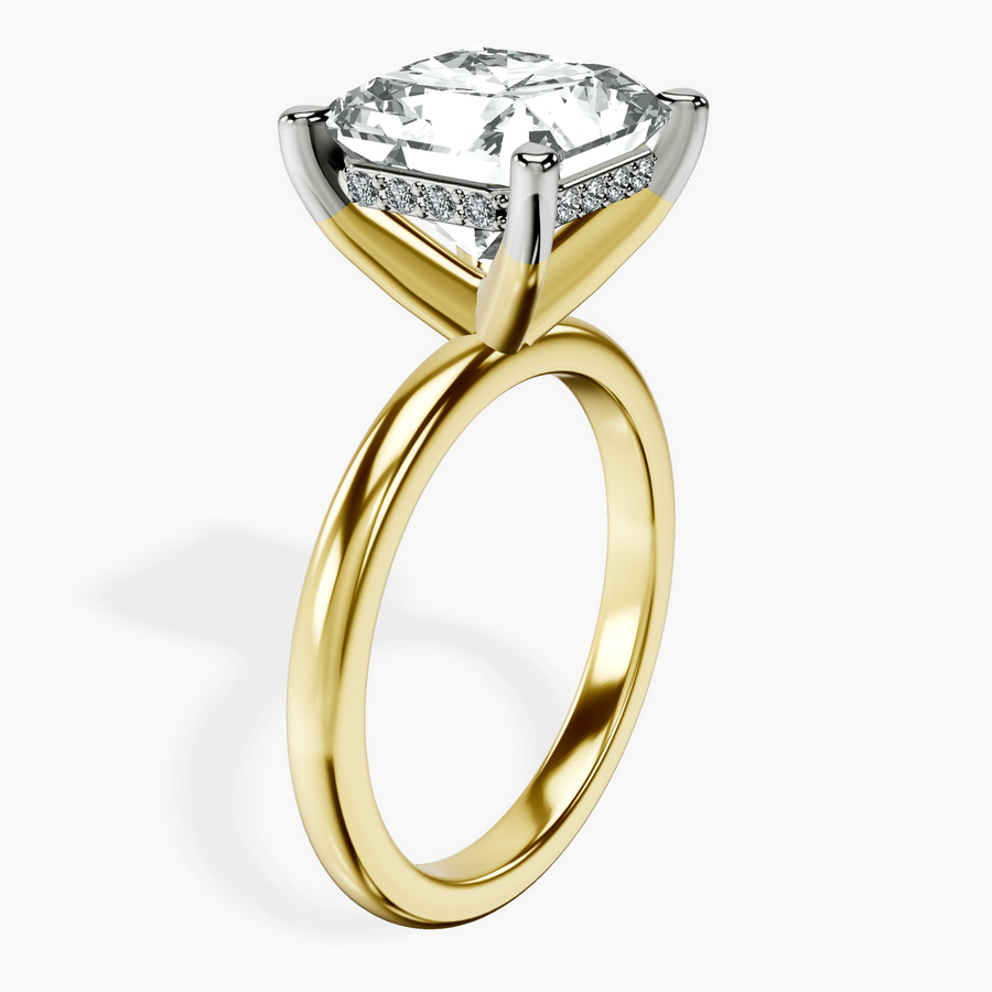 10kt Yellow Gold Mildred Hidden Halo Solitaire Lab Diamond Ring standing product image one