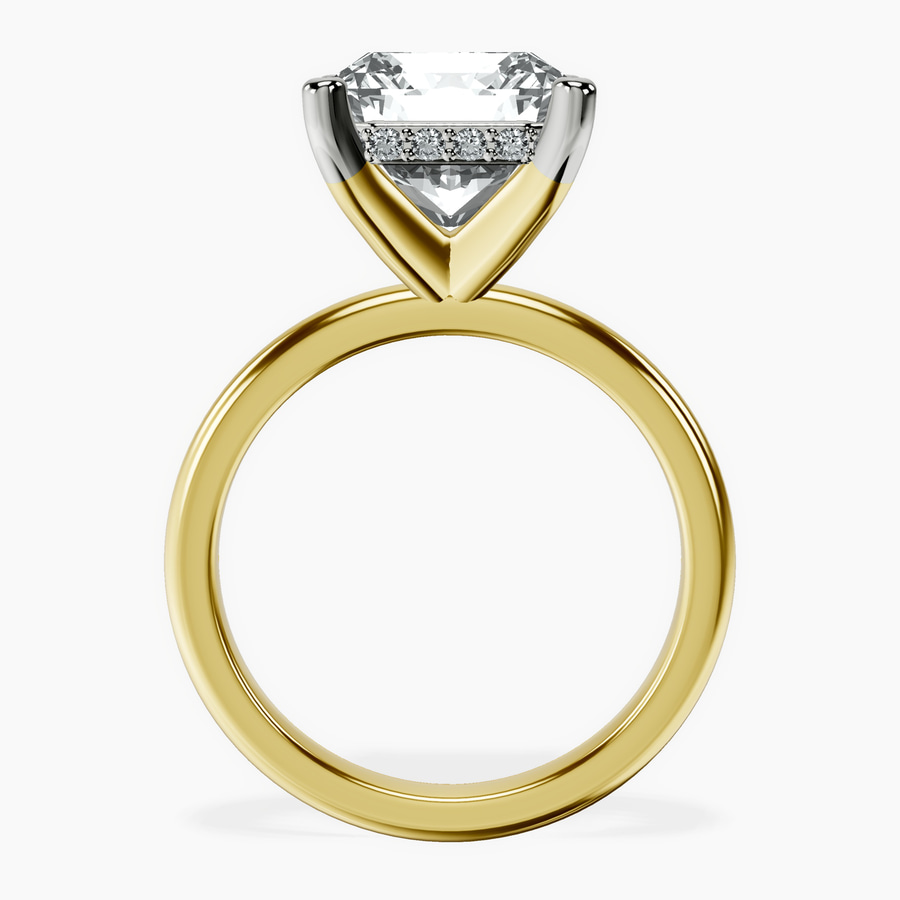10kt Yellow Gold Mildred Hidden Halo Solitaire Lab Diamond Ring side right image one