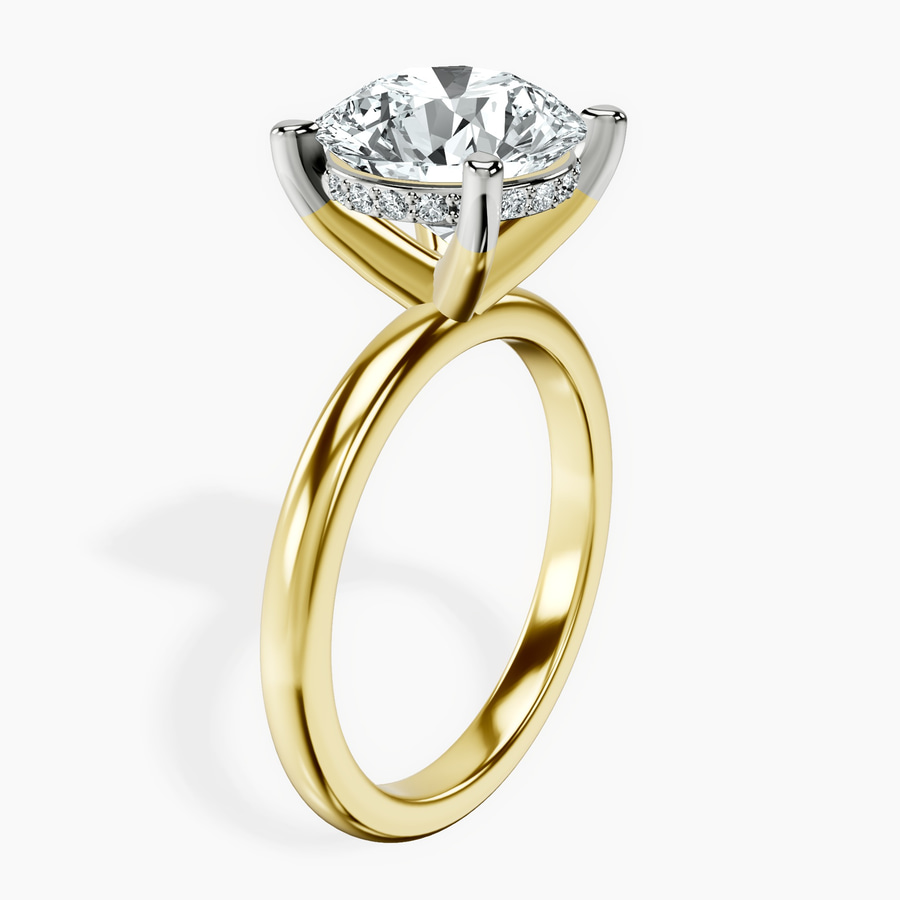 10kt Yellow Gold Mildred Hidden Halo Solitaire Lab Diamond Ring standing product image one