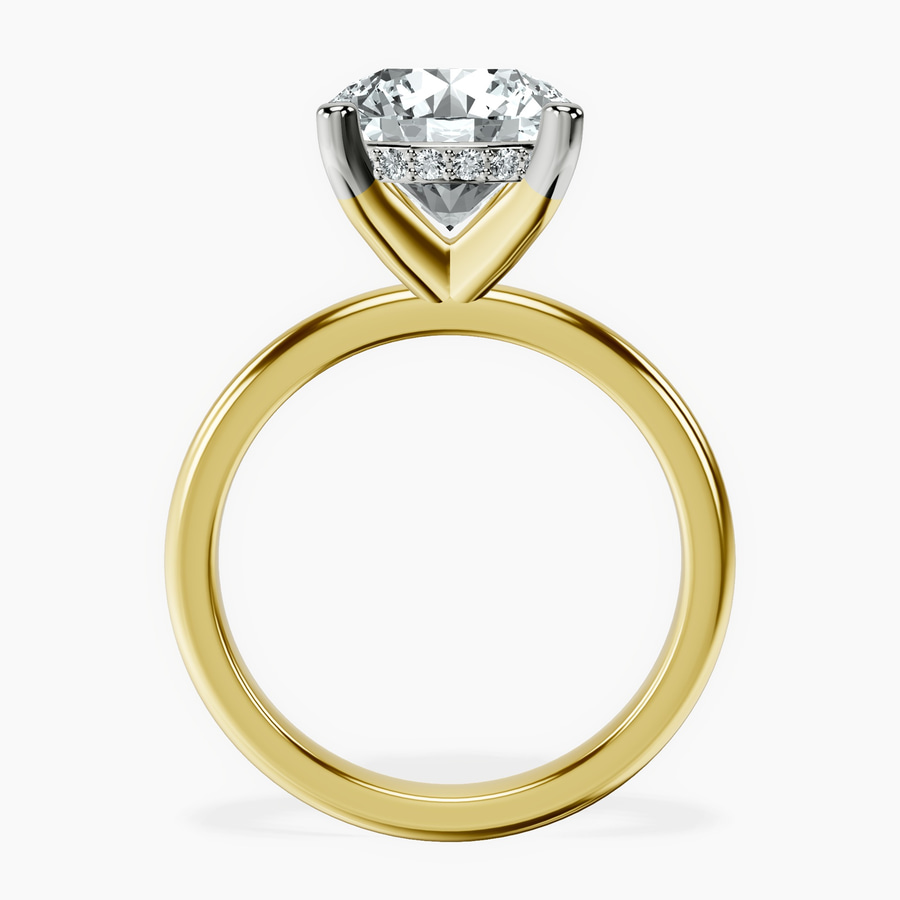 10kt Yellow Gold Mildred Hidden Halo Solitaire Lab Diamond Ring side right image one