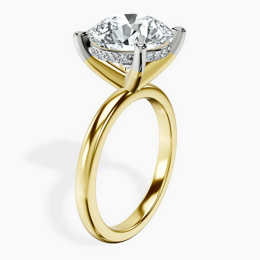 10kt Yellow Gold Mildred Hidden Halo Solitaire Lab Diamond Ring standing product image one