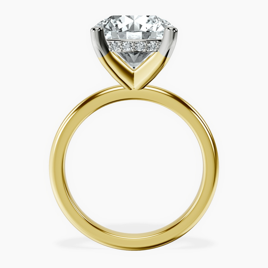 10kt Yellow Gold Mildred Hidden Halo Solitaire Lab Diamond Ring side right image one