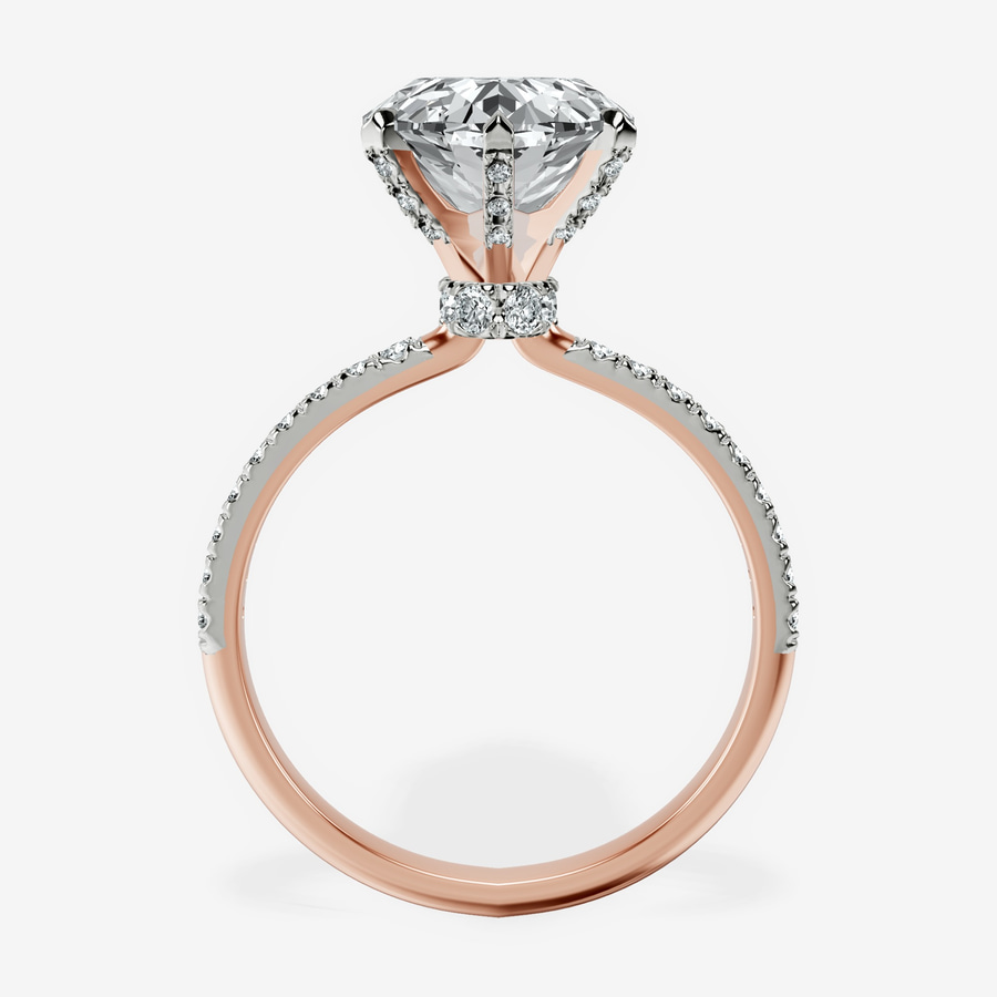 14kt Rose Gold Mereia Secret Halo Lab Diamond Ring side right image one