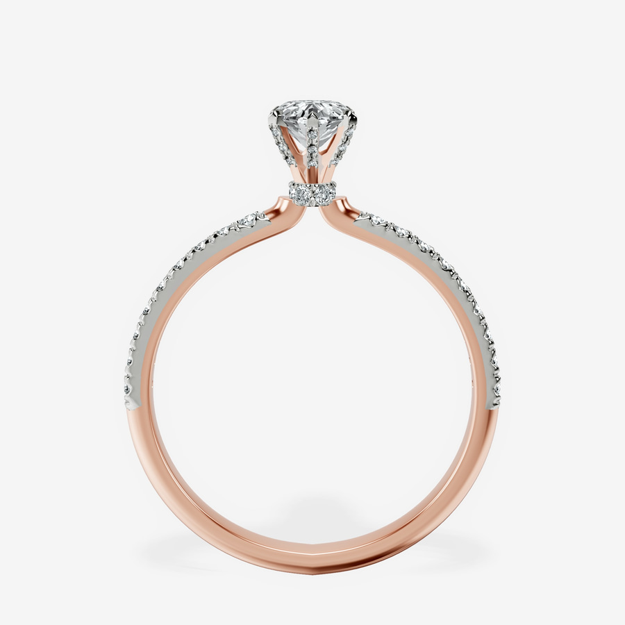 10ct Rose Gold Mereia Secret Halo Lab Diamond Ring side right image one