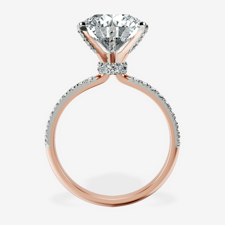 10kt Rose Gold Mereia Secret Halo Lab Diamond Ring side right image one